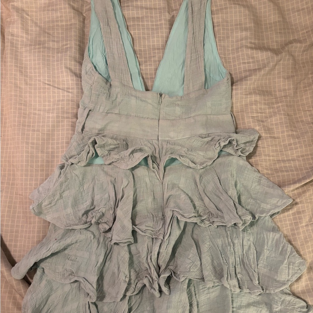 Just In Mint Blue Ruffle Dress - Picture 2 of 6